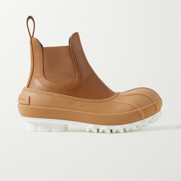 Stella McCartney Duck Rubber-Trimmed Vegetarian Leather Chelsea Boots - Picture 7 of 10